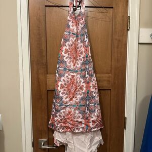 MINKPINK Orange and Teal Patterned Dress